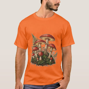 Vintage Fly Agaric Mushroom Illustration T-Shirt