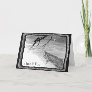 Vintage Fly Fishing Art "Thank You" Thank You Card