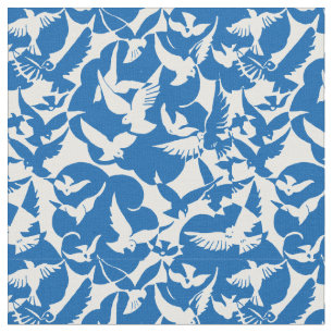 Vintage Flying Birds Pattern Fabric