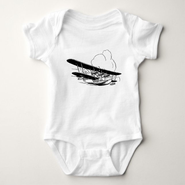 Vintage Flying Boat Baby Bodysuit (Front)
