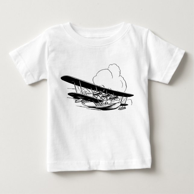 Vintage Flying Boat Baby T-Shirt (Front)