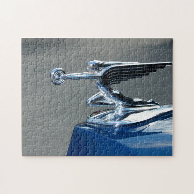 Vintage Flying Lady Hood Ornament Jigsaw Puzzle (Horizontal)