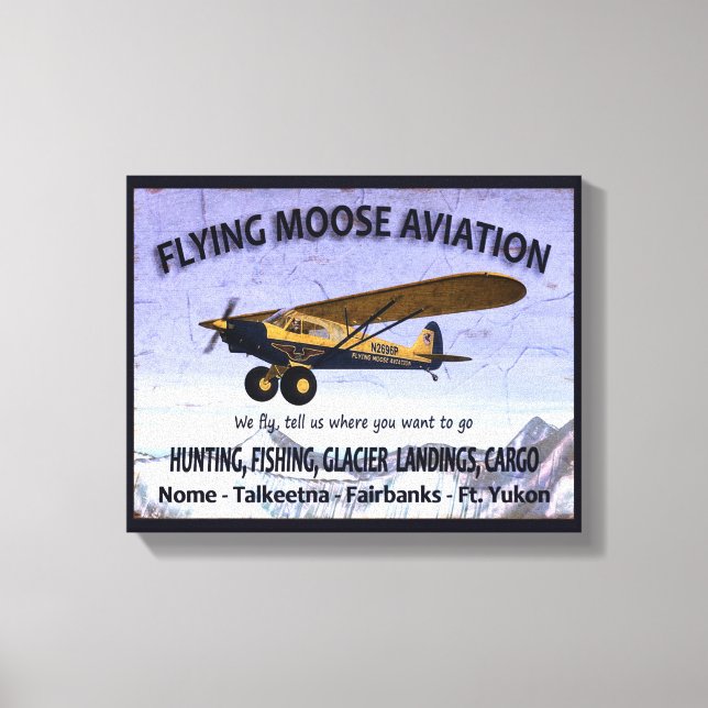 Vintage Flying Moose Aviation Sign (Front)