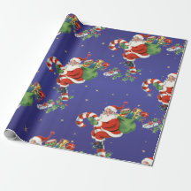 Vintage Flying Santa - Merry Christmas