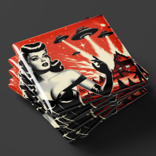 Vintage Flying Saucers Pin-up Magnet