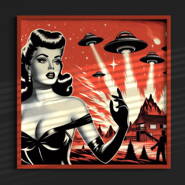 Vintage Flying Saucers Pin-up Poster (Creator Uploaded)