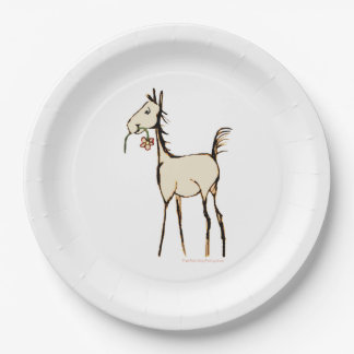 Vintage Foal with Flower Paper Plate