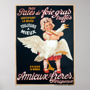 Vintage Foie Gras Pate Advertisement Poster