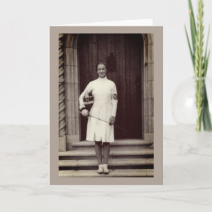 Vintage Foil Fencer Helene Mayer Greeting Card