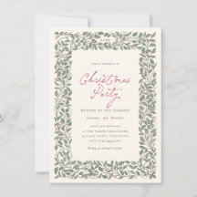 Vintage Foliage Botanical Holiday Christmas Party