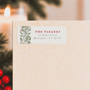 Vintage Foliage Christmas Return Address