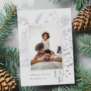 Vintage Foliage   Vertical Photo Silver