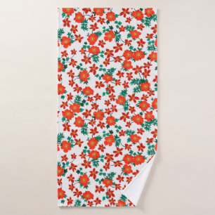 Vintage folk floral background. Seamless vintage p Bath Towel