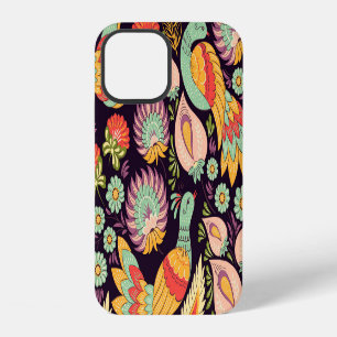 Vintage Folk Floral Birds Ornament iPhone 12 Case