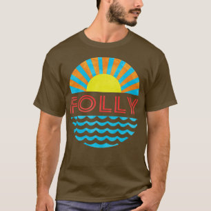 Vintage Folly Beach Sun And Waves T-Shirt