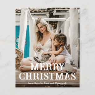 Vintage Font Simple Photo Budget Christmas Card