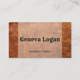 Vintage Font Stitched Leather High Fashion Business Card