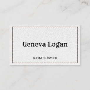 Vintage Font   Stitched Leather   High Fashion Business Card