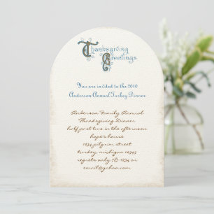 Vintage Font Thanksgiving Harvest Invitations