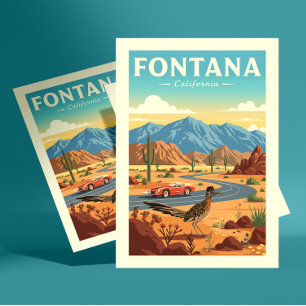 Vintage Fontana California Postcard