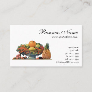 Vintage Food, Assorted Fruit in a Bowl Business Card