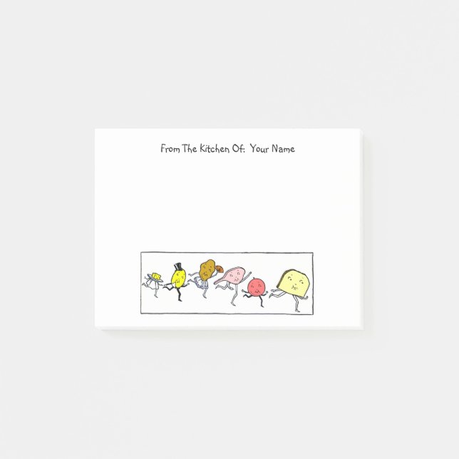 Vintage Food Custom Post it Notes (Front)