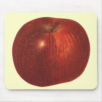 Vintage Food Fruit, Organic Red Delicious Apple Mouse Pad