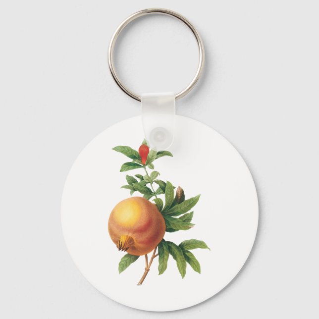 Vintage Food Fruit, Pomegranate by Redoute Key Ring (Front)