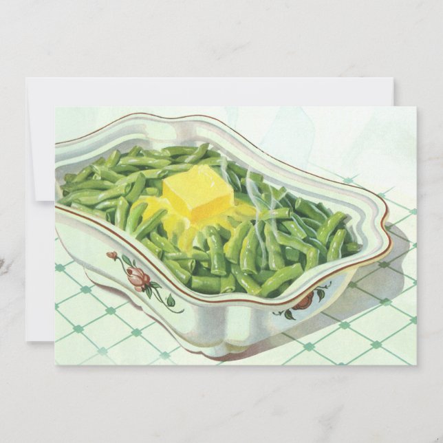 Vintage Food, Green Bean Casserole with Butter (Front)