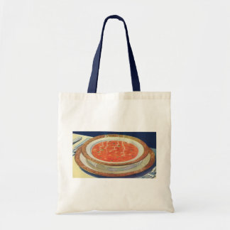 Vintage Food, Hot Bowl of Tomato Soup with Peas Tote Bag
