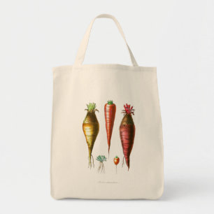 vintage food illustration french country carrot tote bag