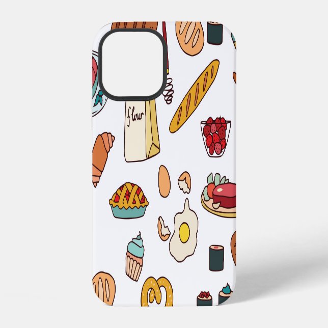 Vintage food illustrations: seamless pattern. iPhone case (Back)
