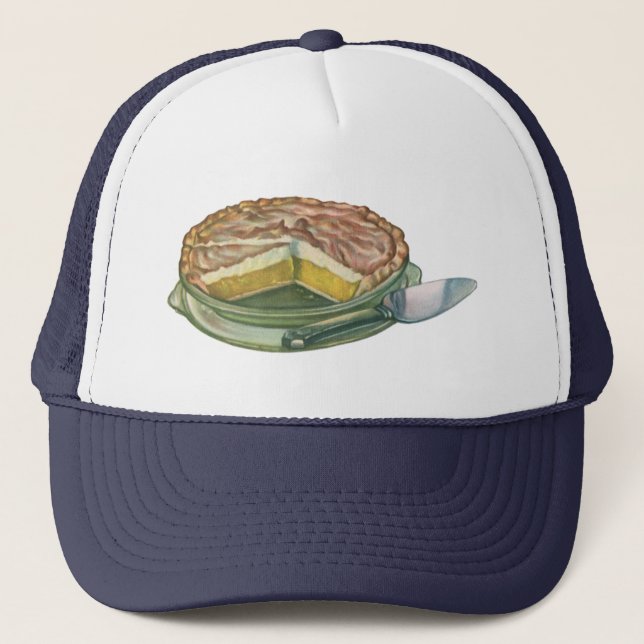 Vintage Food, Lemon Meringue Pie Dessert Trucker Hat (Front)