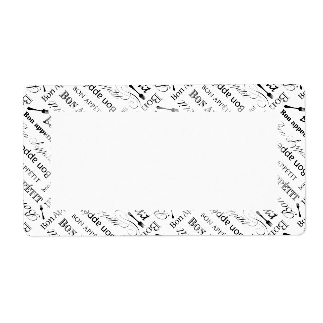 Vintage Food Lover's Gourmet Pattern Bon Appetit (Front)