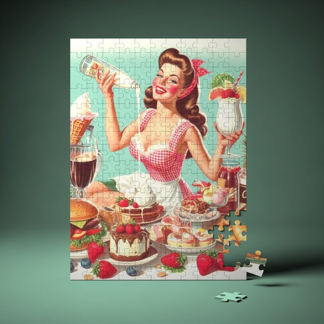 Vintage Food Pin-Up Illustration Jigsaw Puzzle (Creator Uploaded)