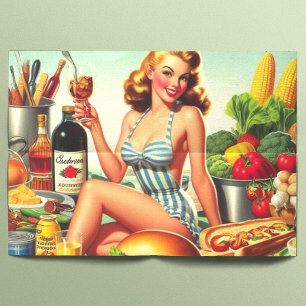Vintage Food Pin-up Illustration Tissue Paper