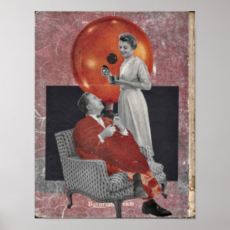 Vintage food themed collage poster