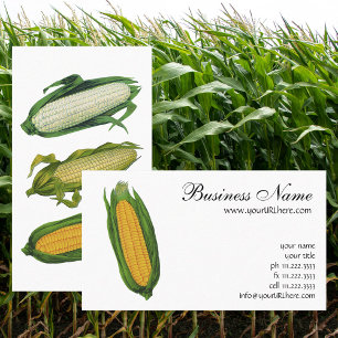Vintage Food Vegetables; Yellow Corn on the Cob Business Card