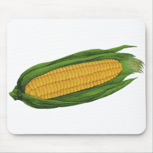 Vintage Food Vegetables; Yellow Corn on the Cob Mouse Pad