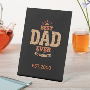 Vintage Foodie Dad Est Year No Debate Name Pedestal Sign