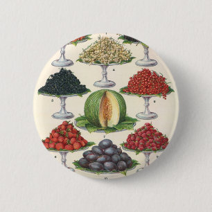 Vintage Foods Assorted Fruit on Trays for Catering 6 Cm Round Badge