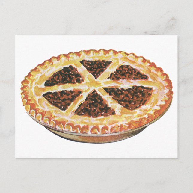 Vintage Foods Dessert, Fresh Baked Pecan Pie Postcard (Front)