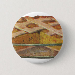 Vintage Foods, Dessert, Thanksgiving Pumpkin Pie 6 Cm Round Badge