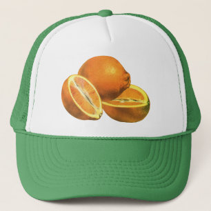 Vintage Foods, Fruit Organic Fresh Healthy Oranges Trucker Hat