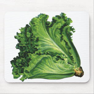 Vintage Foods, Green Leaf Lettuce Vegetables Mouse Pad