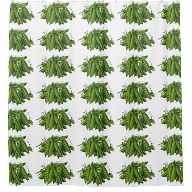 Vintage Foods, Green Leaf Lettuce Vegetables Shower Curtain (Front)
