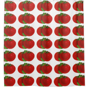 Vintage Foods, Organic Red Ripe Heirloom Tomato Shower Curtain