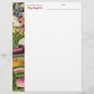 Vintage foods personalised recipe letterhead