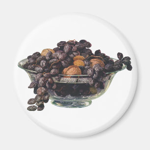 Vintage Foods, Walnuts and Almonds, Fruit and Nuts Magnet