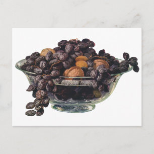Vintage Foods, Walnuts and Almonds, Fruit and Nuts Postcard